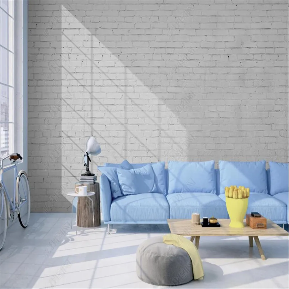 

Milofi custom 3D wallpaper mural white brick texture background wall for living room bedroom decoration wallpaper