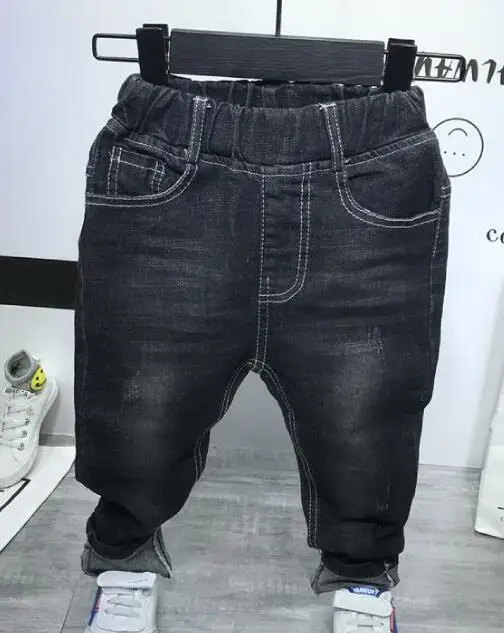 jeans Вязаный свитер для мальчиков+ рубашка+ джинсы, комплект из 3 предметов, комплект одежды для маленьких мальчиков, одежда для маленьких мальчиков, повседневная одежда для детей 2-6 лет - Цвет: jeans