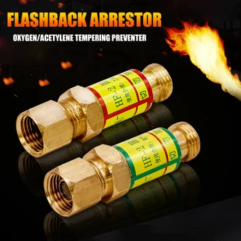 

Oxygen Acetylene Check Valves Flash Back Arrestor for Pressures Reducer Cutting Torch KSI999