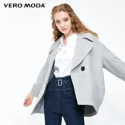 Vero Moda женские офисные свободные пуговицы с лацканами шерстяное пальто | 318327517