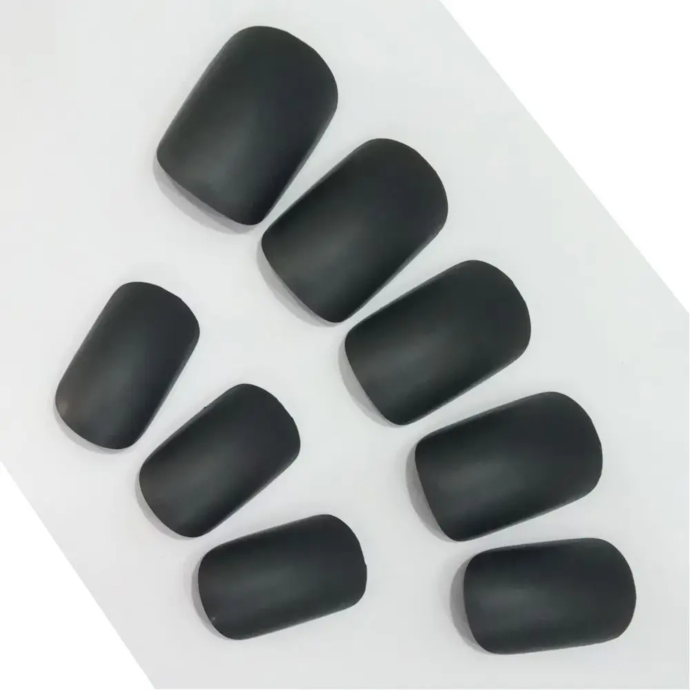 Искусственные матовые накладные ногти коричневые накладные ногти из акрила женские ногти полное покрытие ногтей для маникюра 24 шт K - Цвет: L