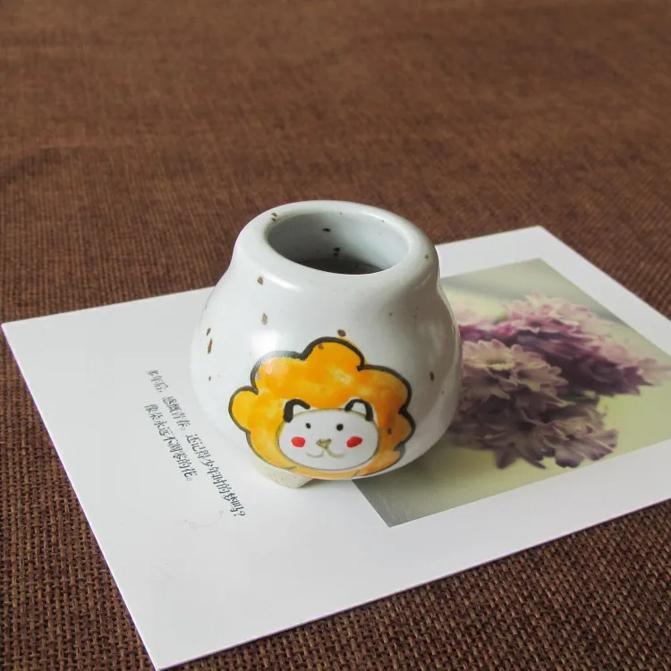 PC Kawaii маленькие животные Керамический Мини-горшок для цветов плантатор Горячая сочный горшок для цветов с отверстием - Цвет: 15