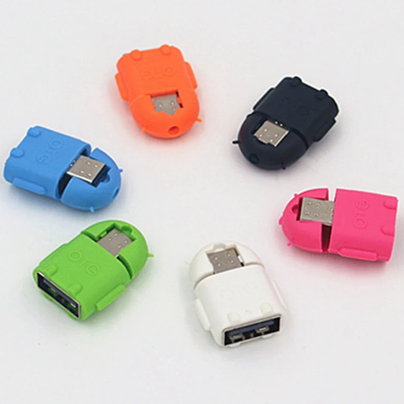 Мини в форме робота все микро-usb для устройств на аndroid к USB 2,0 конвертер USB OTG кабель адаптер для планшетных ПК для samsung S3 S4 S5 для Xiaomi