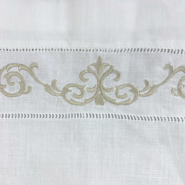 Zsebkendő Fehér Hemstitch Vászon Törölköző Kendő Vendég Kézi Edény Konyha Fürdőszoba Hímzett Virágos 14 "X22" - Image 6