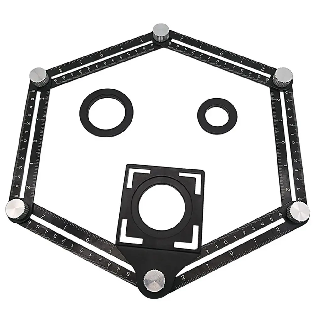 

Multi Angle Measuring Ruler Aluminum Folding Positioning Ruler With Metal Screws For Professional Wood Tile Flooring Tool
