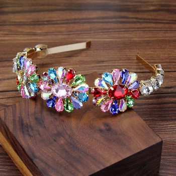 

Baroque Luxury Full Crystal And Stone Princess Hairbands Rhinestone Wedding Tiara Headband For Women Prom Charm Hair Accessories