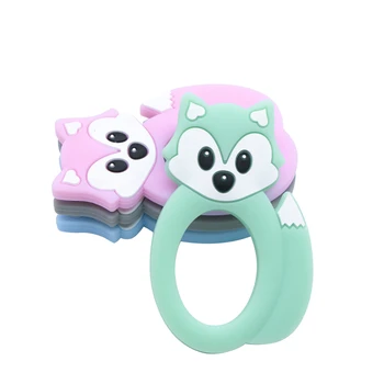 

Baby Teether Animal Fox Silicone Teether Pacifier Pendant Teething Toys Necklace Accessory BPA Free Silicone Teethers Chew Charm