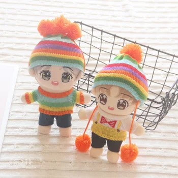 

[MYKPOP]KPOP Doll's Clothes and Accessories: Bobble Hat + Sweat + Pants(without doll) for 20cm Dolls E9 Fans SA20200402