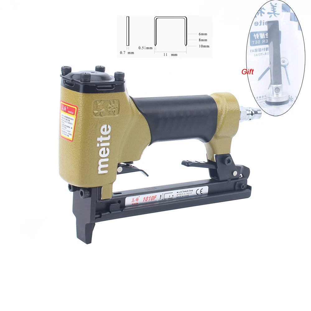 Pistola de Unhas Qualidade Meite Pneumático Nailer Gun ar Grampeador Ferramentas U-tipo 1010f