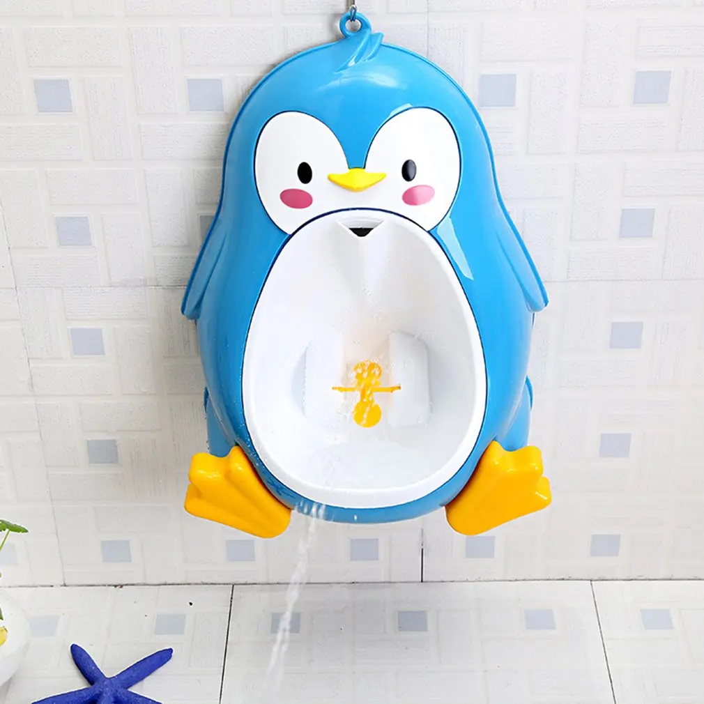 Baby Potty Toilet Potties Cute Penguin Pot Wall-Mounted Urinals Portable Training Boy Kids Toilet Leakproof Children Potty Brush
