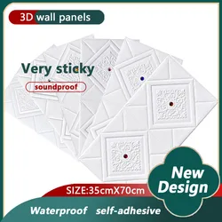 6Pcs Self Adhesive Foam Panels 3D Wall Panel Living Room 3D Wallpaper Stickers  Kids Room Paneles Decorativos 3D Home Decoration