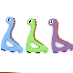 Food Grade Silicone Teethers DIY Animal Dinosaur Baby Ring Teether Infant Chew Charms Kids Teething Gift  Bebe Shower Gifts