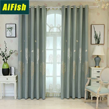 

Modern Classical High Precision Gold Jacquard Tree Bedroom Living Room Thickening Blackout Heat Insulation Curtain M223-4