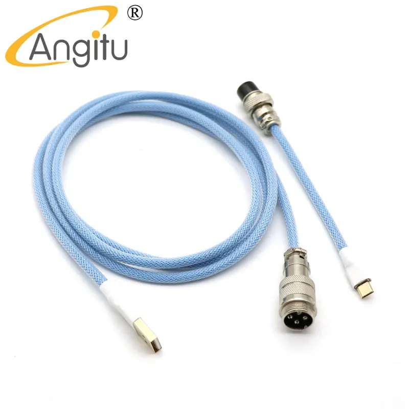 tipo de Teclado Mecânico de Angitu c Cabo Blindado Pet Sleeved Usb a para tipo c Avaitor Cabo com Gx12 - Imagem 6