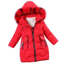 Зимняя куртка для девочек; теплая верхняя одежда для малышей; плотные пальто; ветрозащитные детские зимние куртки; детская цветная верхняя одежда с меховым воротником