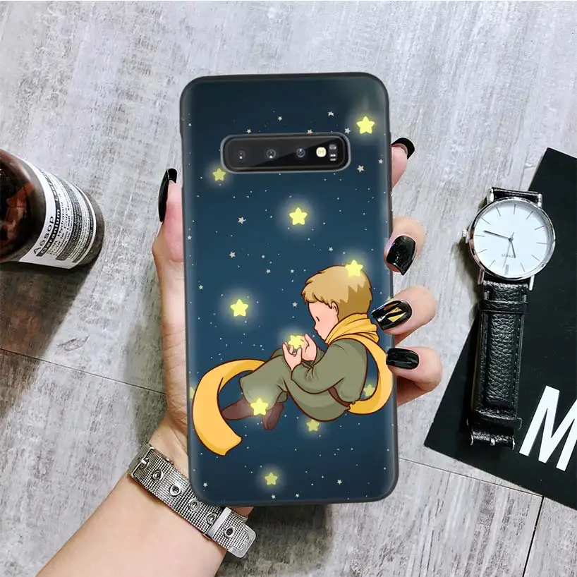 Черный чехол для телефона Little Prince для samsung Galaxy S10+ Plus Lite Note 10 9 8 S9 S8 J4 J6+ Plus S7 S6 Edge Capa