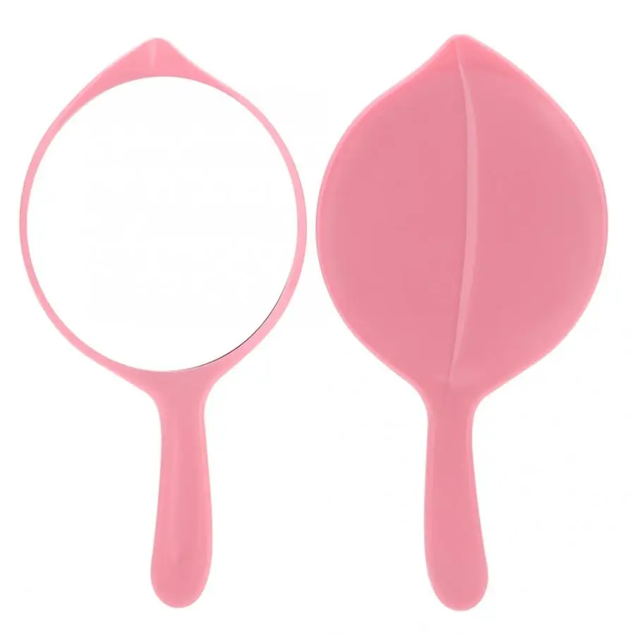 Cute Fashionable Girls Portable Cosmetic Mirror Handheld Leaf Shape Travel Hand High Definition Makeup Mirror Handle Mirror