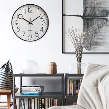 

Plastic Mute Wall Clock Creative Fashion Living Room Stereo Digital Scale Wall Clock
