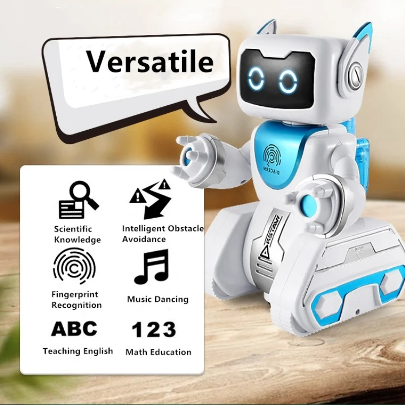 Water And Electric Mix RC Robot Fingerprint Recognition Touch Sensing Obstacle Avoidance Sing And Dance Flash Eye RC Toy For Kid 2