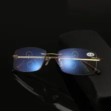 Стильный ультра-светильник без рамки очки для чтения, прогрессивные очки для чтения для мужчин и женщин, анти-синие очки для чтения