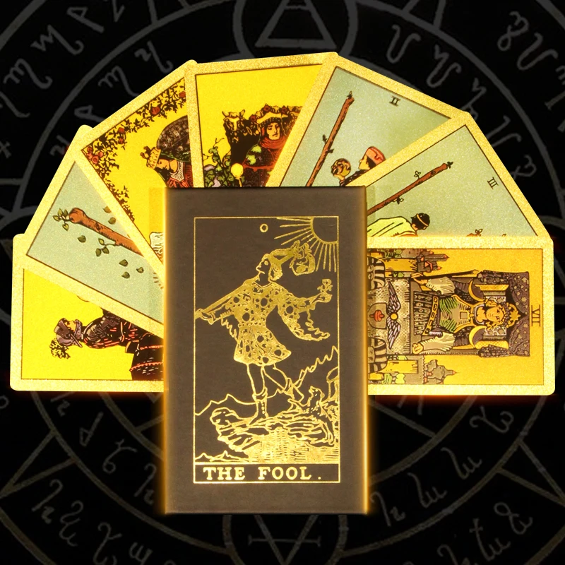 New Arrive High Quality Gold Foil Big Size Tarot Curious Divination Fate for Beginner Full English Version Oracle Card Gift