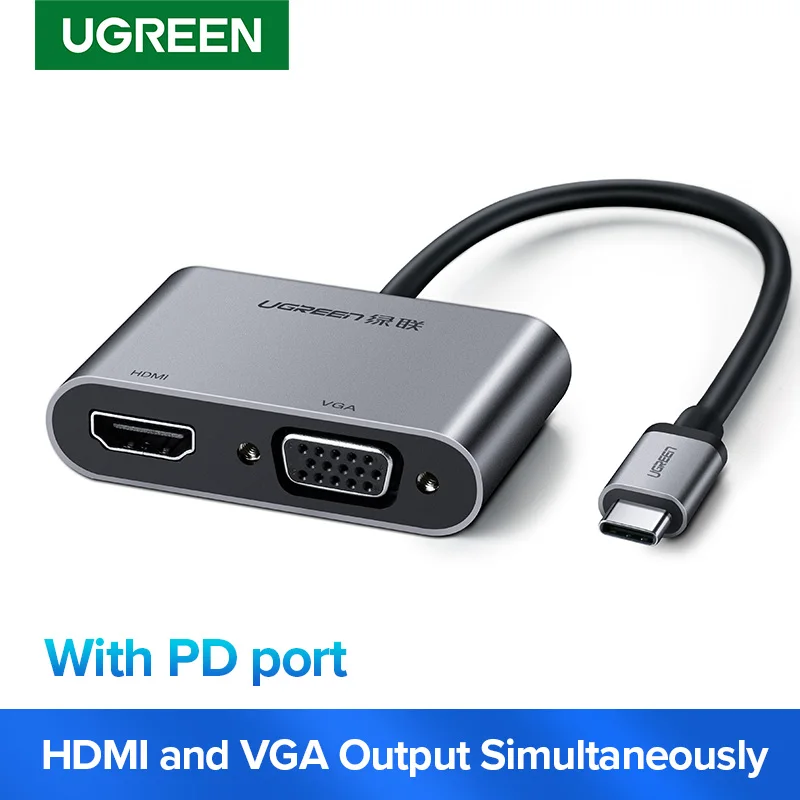 UGREEN USB C HDMI VGA Adapter Tipe C Ke 