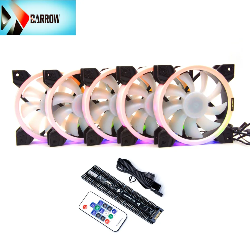 Barrow PWM Fan Size 120*120mm use for Radiator Computer Case with Aurora RGB Light 4PIN 5V A-RGB 3PIN Support to AURAfan | Компьютеры и
