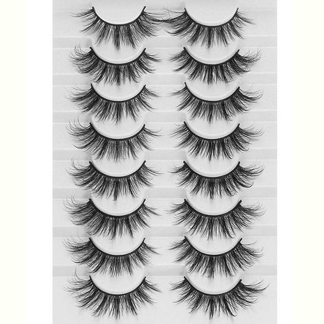 8 Pairs 3D Mink False Eyelashes Natural Wispy Fluffy Dramatic Volume Fake Lashes Extension Handmade Cruelty-free Eyelash