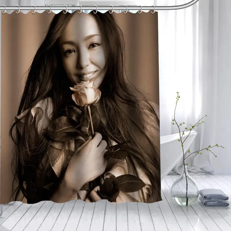 Новое прибытие Namie Amuro занавеска из полиэстеровой ткани высокой четкости Печать Водонепроницаемая занавеска для ванной 12 крюк занавес для ванной - Цвет: 13
