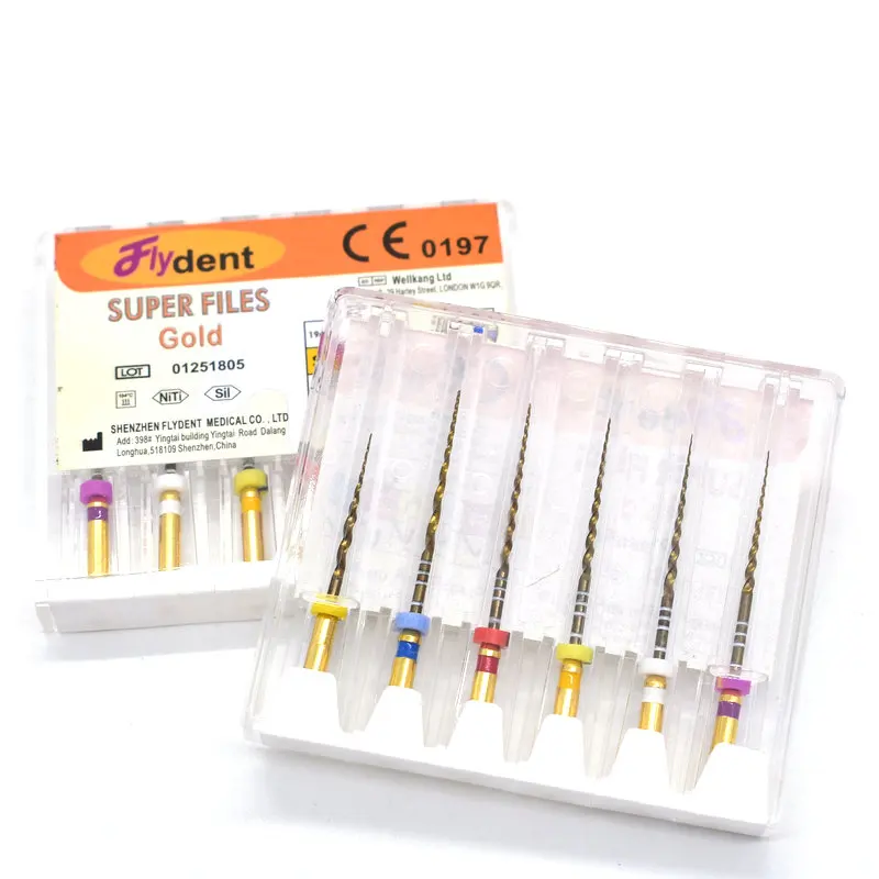 Dental Instrument Super Files GOLD Files Universeral Engine Use Rotary Files Golden Dondontic Root Canal NITI Dentist Tool 5