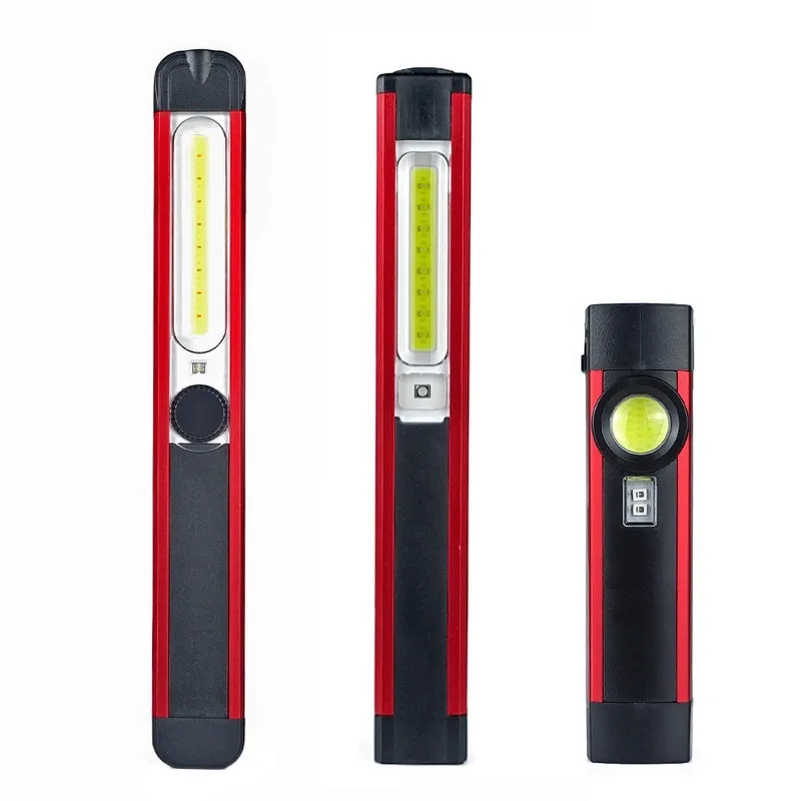 

COB Work Light LED Pen Flashlight Magnetic Work Lamp USB Rechargeable Torch Inspection Light with Red/White Light Powerful