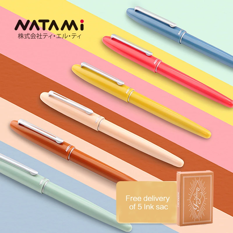 Tanie 1 sztuk japonia NATAMI fontanna długopisy wysokiej jakości pierwszy rzut oka serii cukierki kolor pióro reflektor stalówka