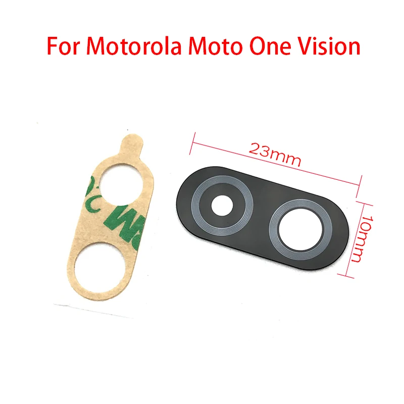 100 шт./лот стекло для камеры Motorola Moto One Vision задняя камера стекло объектив с клеем