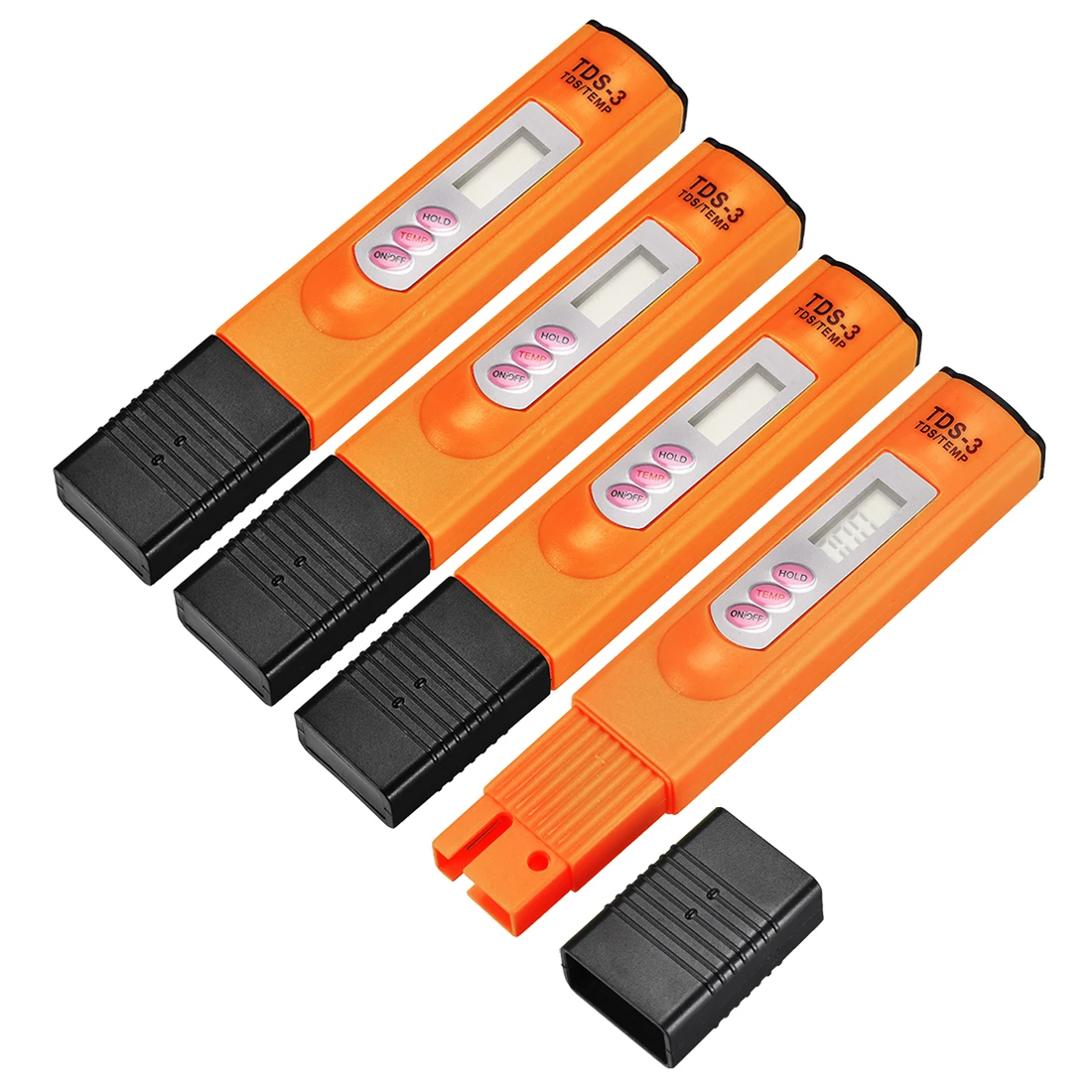Uxcell TDS-3 PPM Измеритель проводимости цифровой тестер для воды аквариум бассейн оранжевый 4 шт