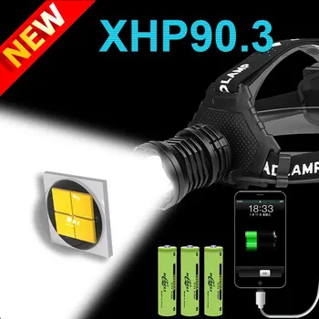 

300000 lumens xhp90.2 powerful Headlamp USB led headlight head flashlight Torch xhp70 xhp50 rechargeable head lamp 18650 hunting