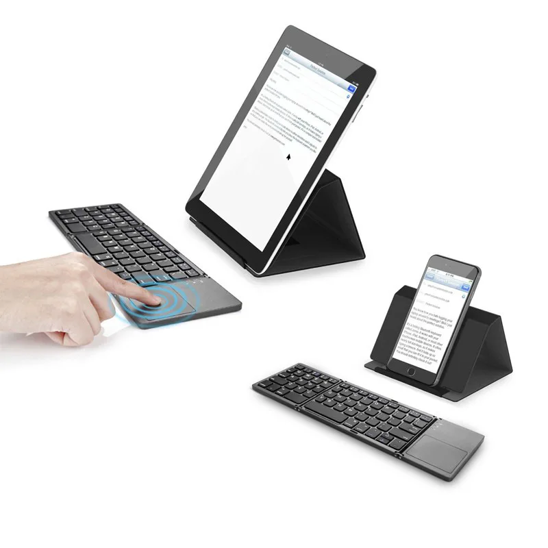 

Three Folding Bluetooth Keyboard Three System Universal iPad Android Tablet Universal Wireless Keyboard Portable Long Life