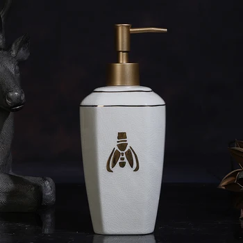 

Environmental Protection Material European-style Ceramic Emulsion Bottle Resin Soap Liquid Bottle Creative Iris Hand Soap 4085