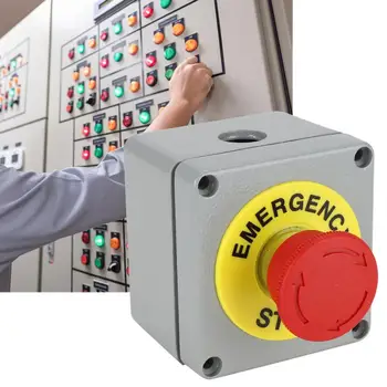 

Electrical Socket Bottom Box Switch Box 1 Button Emergency Stop Control Operation Box IP66 Dustproof Waterproof 80x75x60