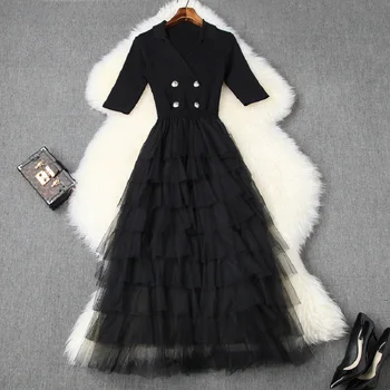 

Girl Sexy Gauze Party Dress 2020 New Superior Quality Elastic Celebrity Club Cake Long Dresses Women Slim Ladies Knitting Dress