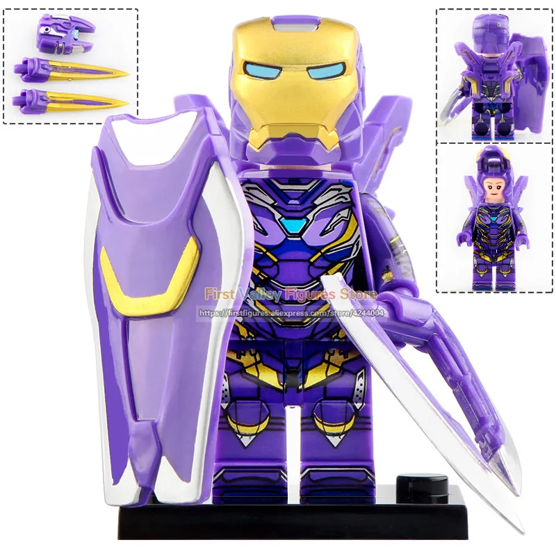 50 шт. Железный человек Tony Stark Armor MK 36 27 30 31 зеленый синий Броня оружие и амуниция война машина строительные блоки игрушки для детей WM6065