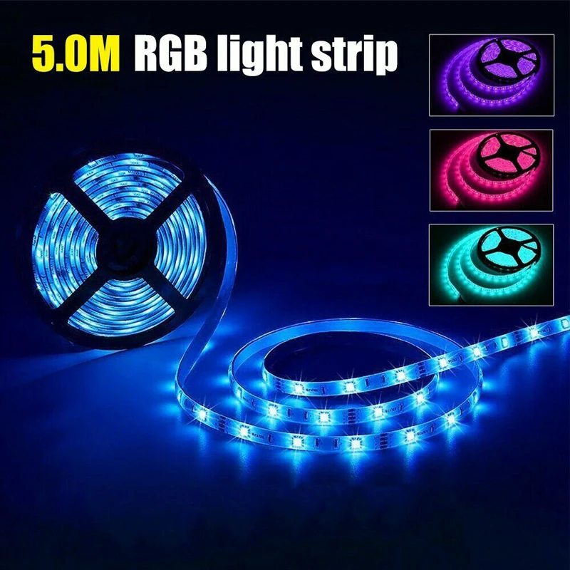 

1M/2M/3M/4M/5M LED Strip Lights 5050 RGB SMD Colour TV Backlight Background Lighting Leds tape USB Changing Remote Control