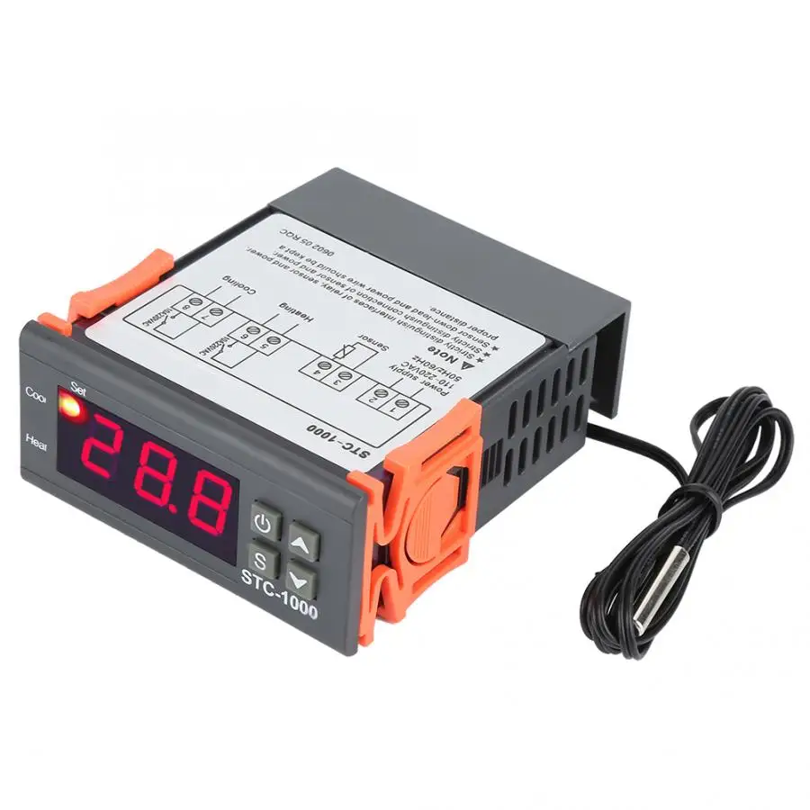 STC-1000 Digital Temperature NTC Sensor 110-220V Temp Controller Electric Thermostat Control For Aquarium Zoo or Terrariums | Инструменты