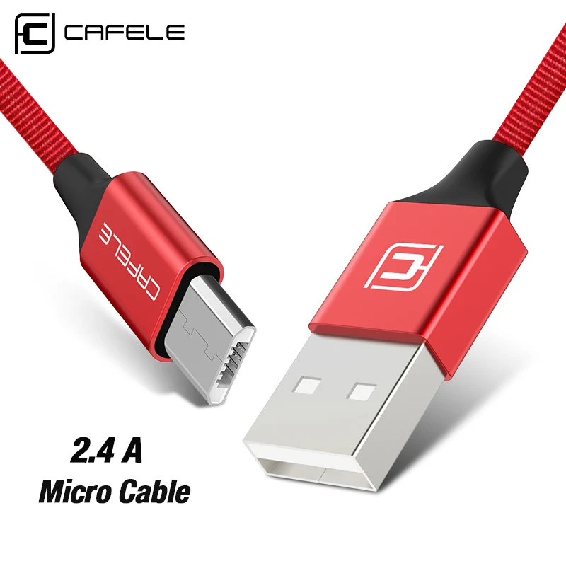 Cafele 2.4A Micro USB кабель для samsung Xiaomi huawei кабель синхронизации данных мобильный телефон зарядный кабель Android микро нейлоновый провод
