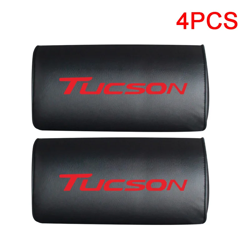 4PCS Подголовник автомобиля подушка для шеи для hyundai Tucson сиденье стул PU чехол мягкий подголовник подушка для путешествий - Цвет: 4PCS