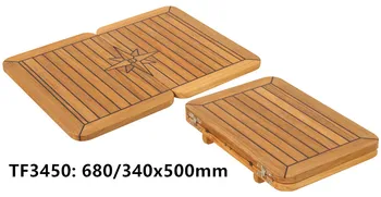 

680/340x500mm Folding Teak Table Top With Nautic Star Marine Boat RV TF3450
