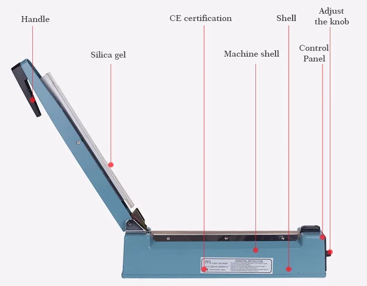 200/300/400mm Impulse Manual Hand Sealer Heat Sealing Machine Plastic PE Aluminum Film Sealer 6