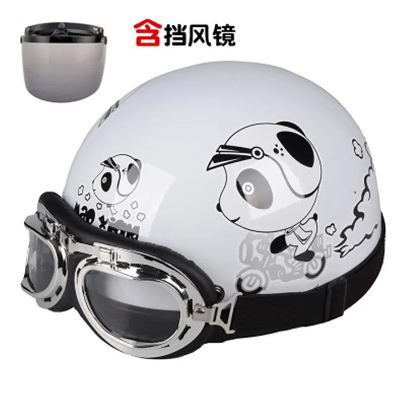 Capacete, Мото шлем мото rcycle шлем половина шлем Электрический мото rcycle анти-УФ милый кожаный шлем мото крест - Цвет: Design 6
