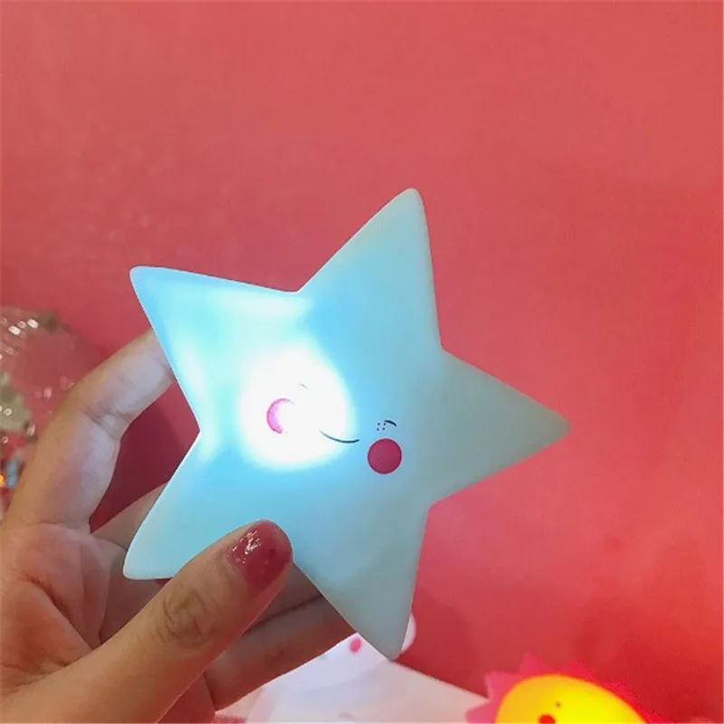 LED Night lamp decorate desk light battery dream cute Five-pointed Star Unicorn holiday creative light for baby bedroom luminar - Испускаемый цвет: 4