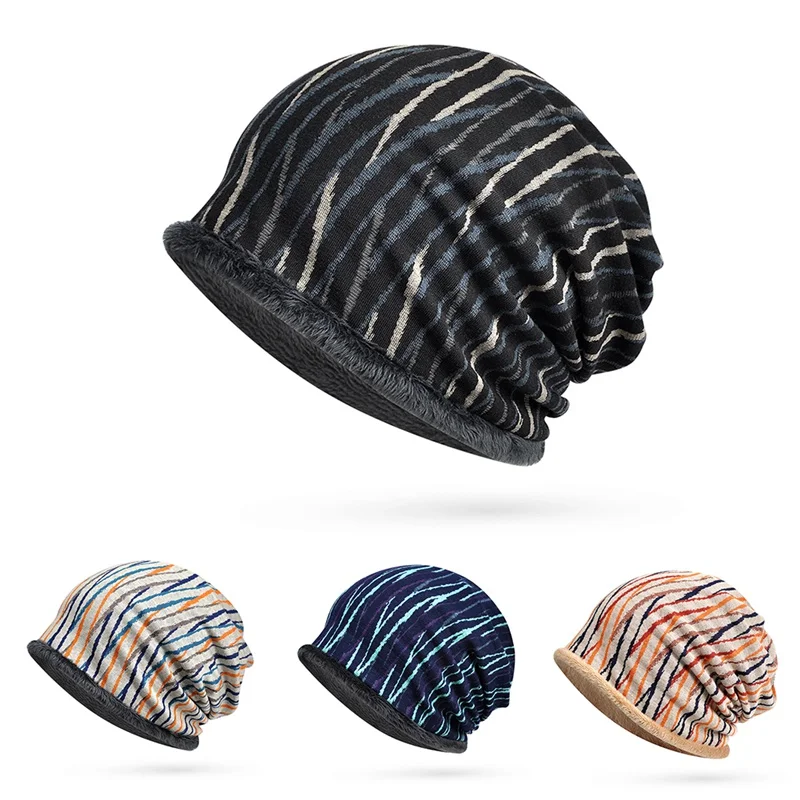 Головные уборы для путешествий, шапочки, шапка, шарф, для женщин и мужчин, в полоску, дышащие, эластичные, тепловые, пушистые, шапка, теплая, на осень и зиму