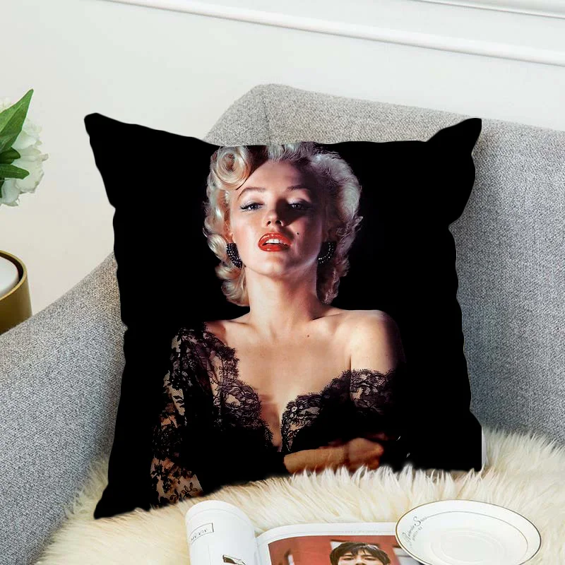 Marilyn Monroe Pillow Case Polyester Decorative Pillowcases Throw Pillow Cover style-1
